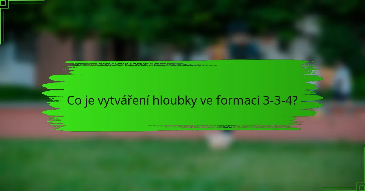 Co je vytváření hloubky ve formaci 3-3-4?
