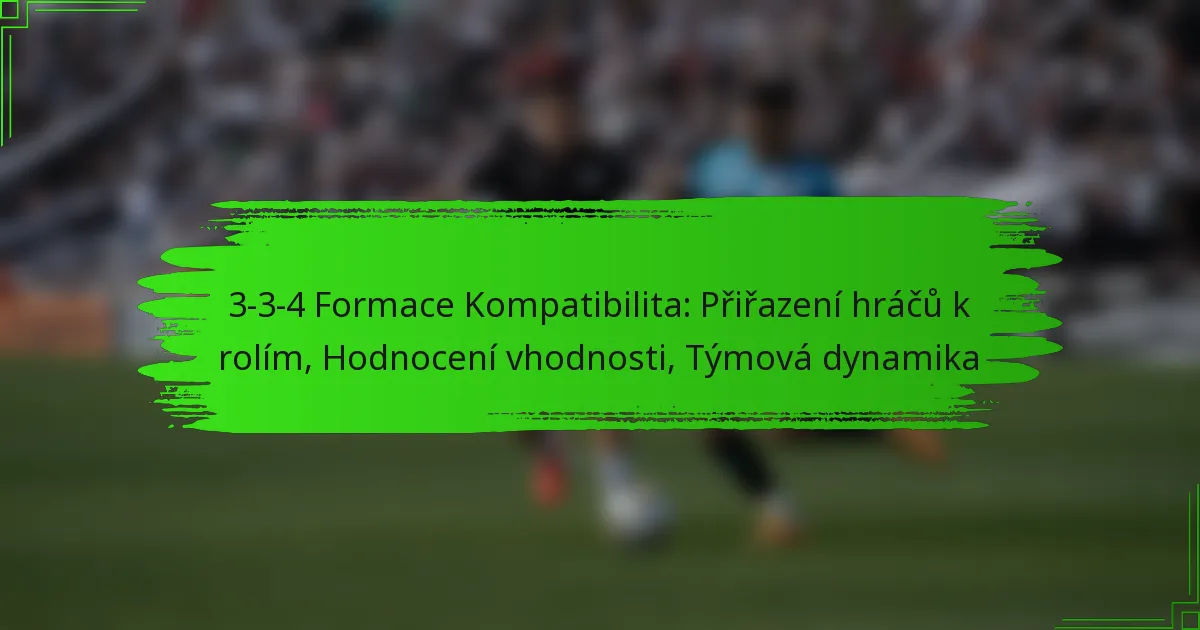 3-3-4 Formace Kompatibilita: Přiřazení hráčů k rolím, Hodnocení vhodnosti, Týmová dynamika