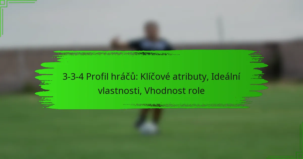 3-3-4 Profil hráčů: Klíčové atributy, Ideální vlastnosti, Vhodnost role