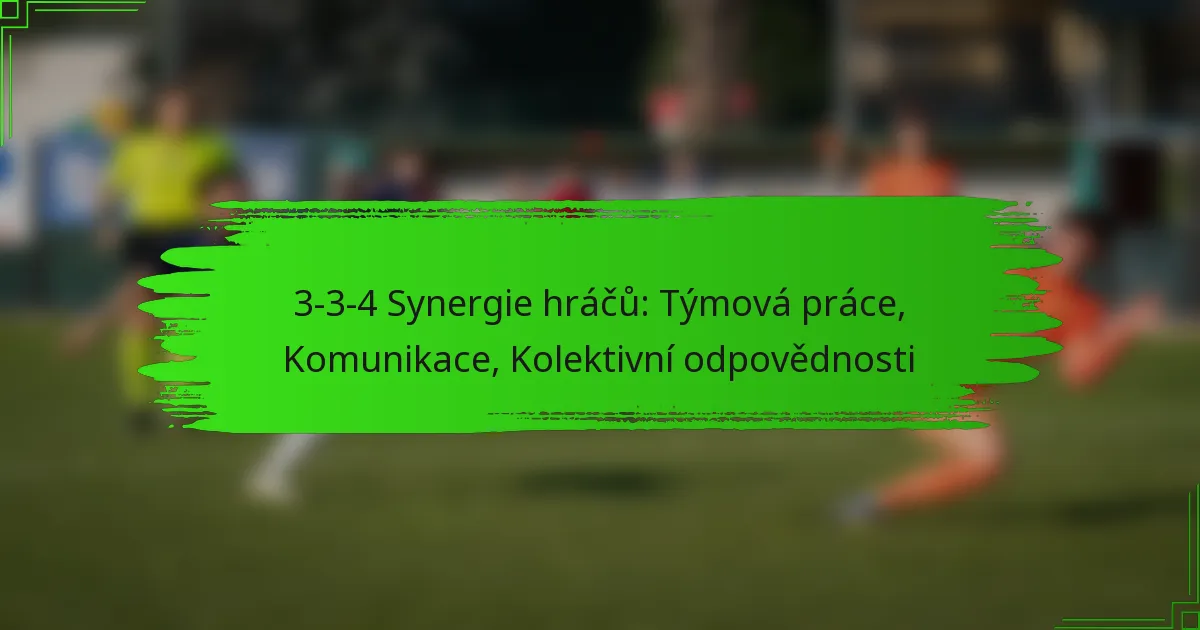 3-3-4 Synergie hráčů: Týmová práce, Komunikace, Kolektivní odpovědnosti