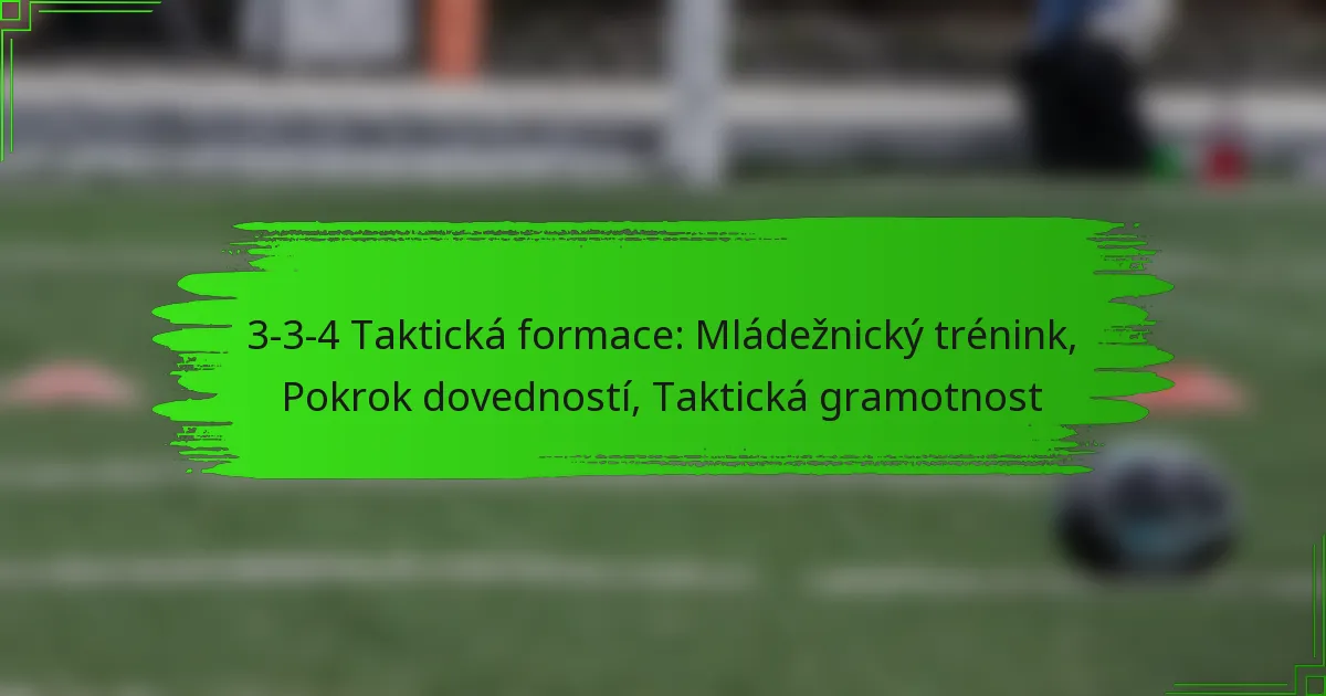 3-3-4 Taktická formace: Mládežnický trénink, Pokrok dovedností, Taktická gramotnost