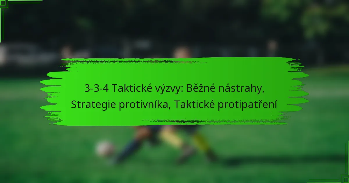 3-3-4 Taktické výzvy: Běžné nástrahy, Strategie protivníka, Taktické protipatření