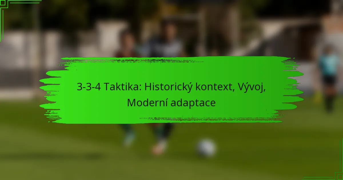 3-3-4 Taktika: Historický kontext, Vývoj, Moderní adaptace