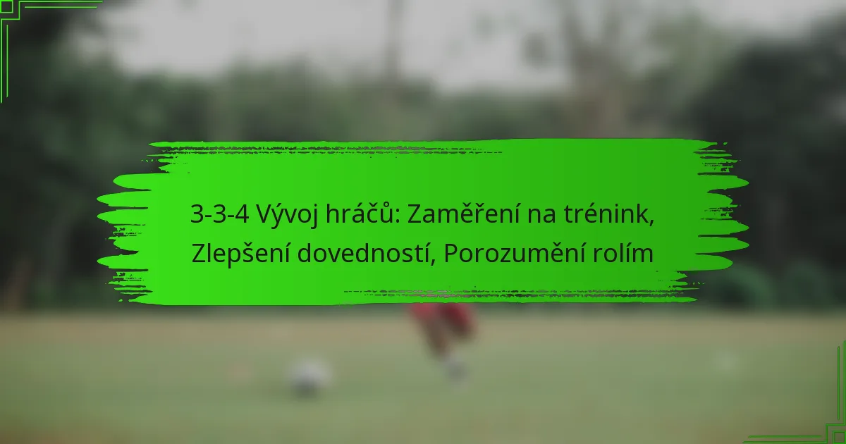 3-3-4 Vývoj hráčů: Zaměření na trénink, Zlepšení dovedností, Porozumění rolím
