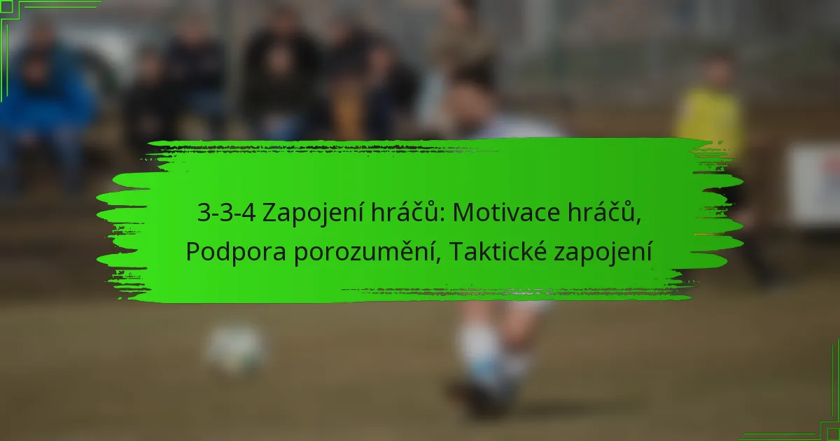 3-3-4 Zapojení hráčů: Motivace hráčů, Podpora porozumění, Taktické zapojení