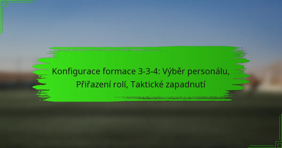 Konfigurace formace 3-3-4: Výběr personálu, Přiřazení rolí, Taktické zapadnutí