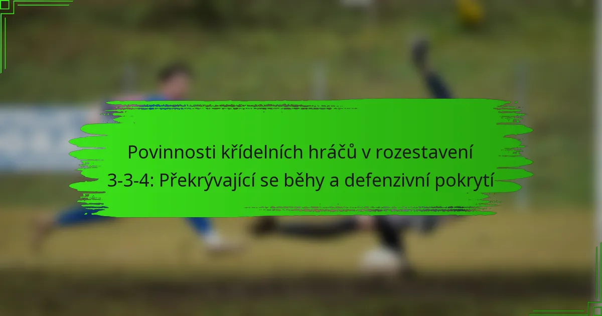 Povinnosti křídelních hráčů v rozestavení 3-3-4: Překrývající se běhy a defenzivní pokrytí
