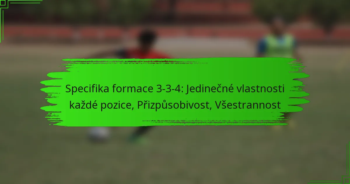 Specifika formace 3-3-4: Jedinečné vlastnosti každé pozice, Přizpůsobivost, Všestrannost